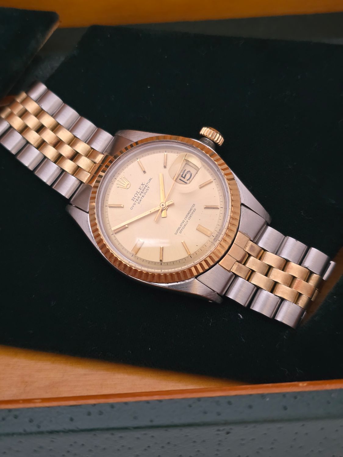 Rolex Datejust 1601 36mm Watch, Steel &amp; 18k Yellow Gold Box Set, 1971