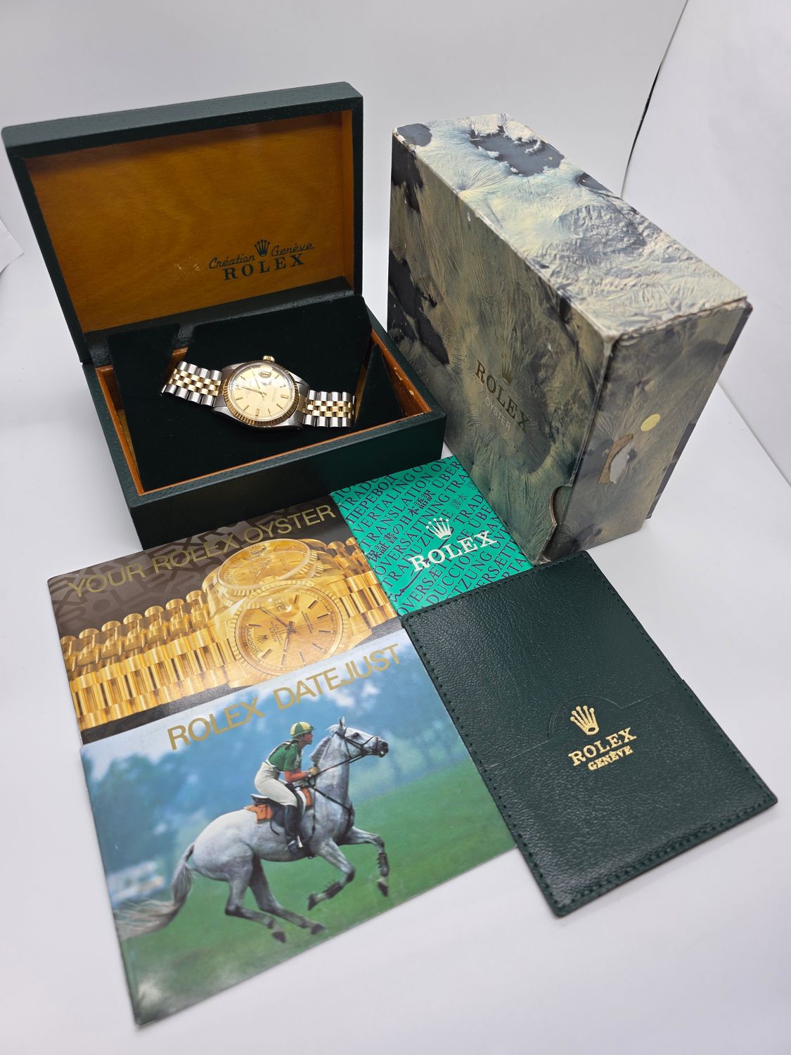 Rolex Datejust 1601 36mm Watch, Steel &amp; 18k Yellow Gold Box Set, 1971