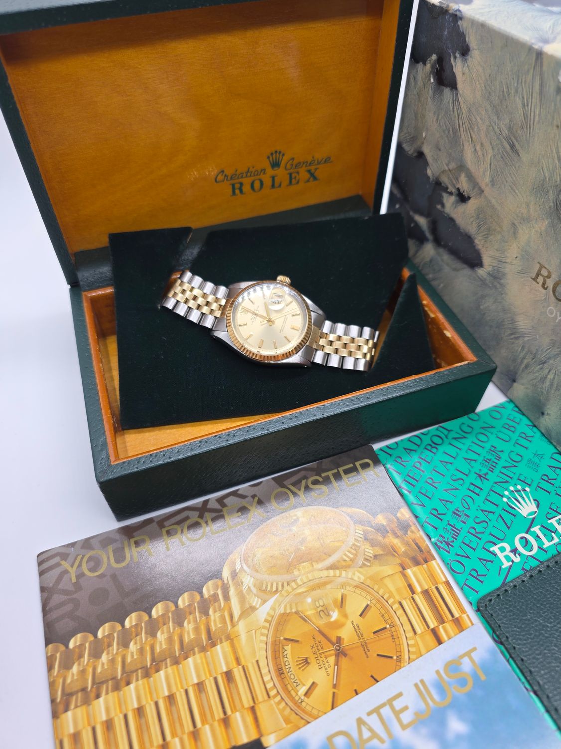 Rolex Datejust 1601 36mm Watch, Steel &amp; 18k Yellow Gold Box Set, 1971