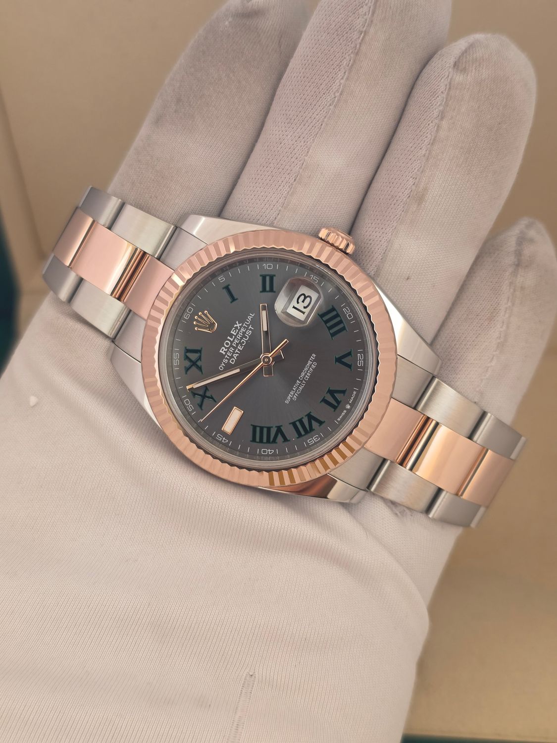 Rolex Datejust 126331 Wimbledon Dial 41mm Watch , Steel/Rose Gold 2023 Full Set