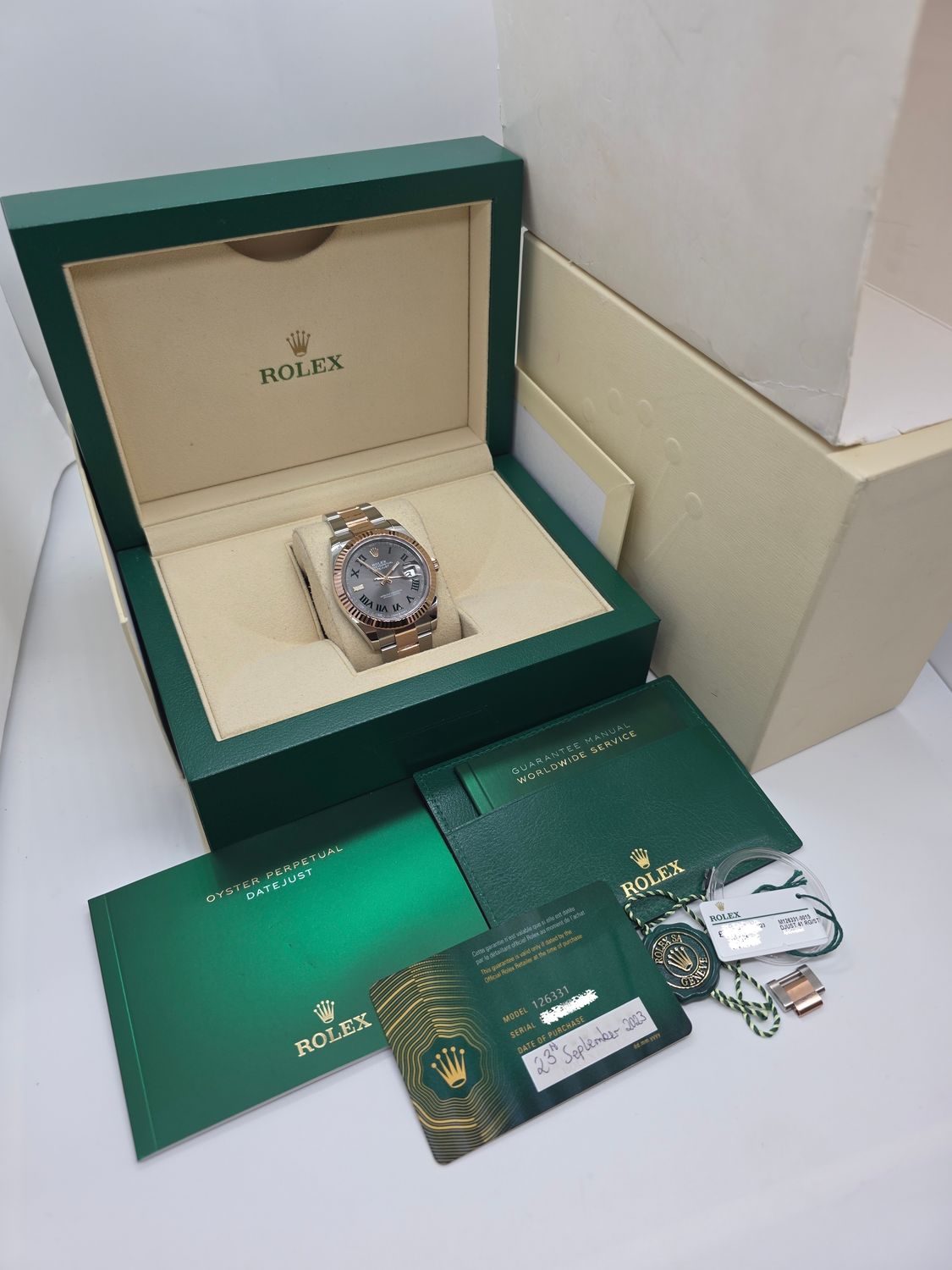 Rolex Datejust 126331 Wimbledon Dial 41mm Watch , Steel/Rose Gold 2023 Full Set