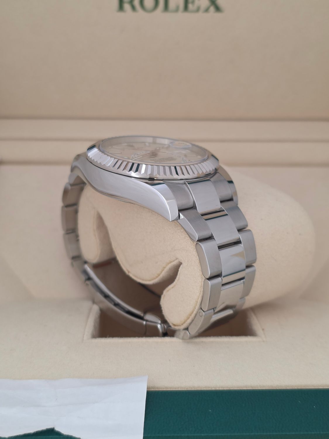 Rolex SkyDweller 326934 Watch, White Dial, 2017 Box &amp; Papers, With some stickers