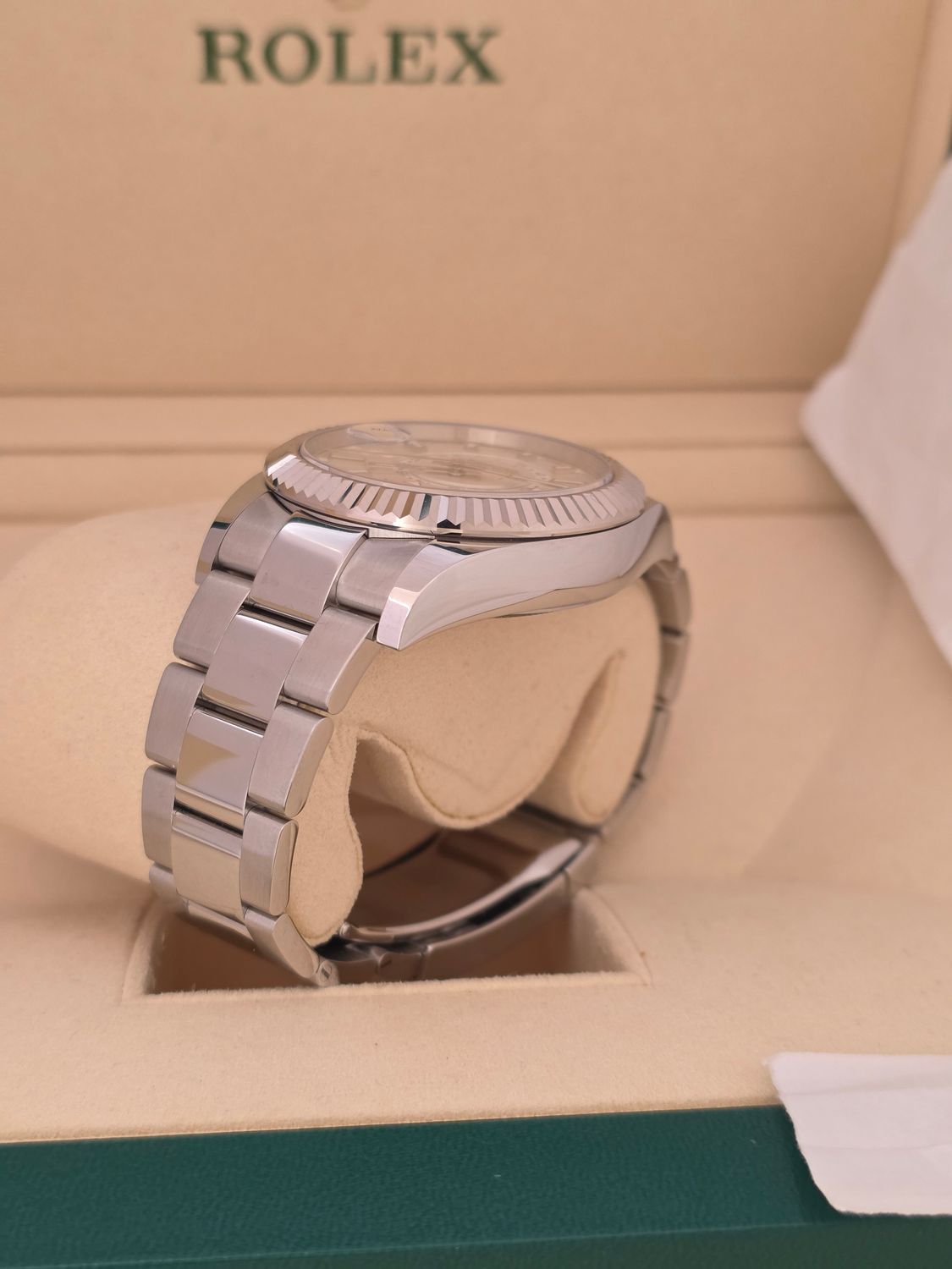 Rolex SkyDweller 326934 Watch, White Dial, 2017 Box &amp; Papers, With some stickers