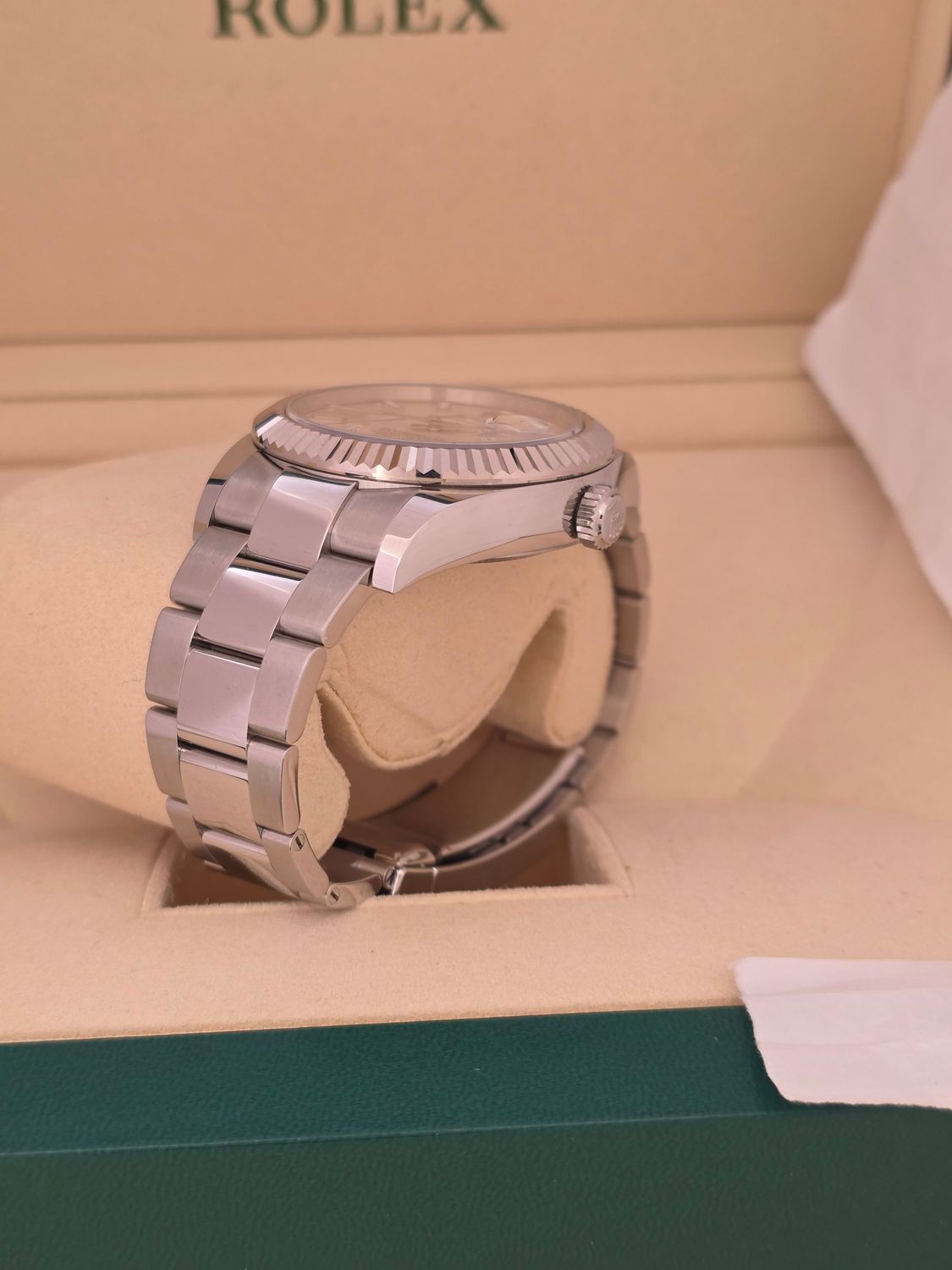 Rolex SkyDweller 326934 Watch, White Dial, 2017 Box &amp; Papers, With some stickers
