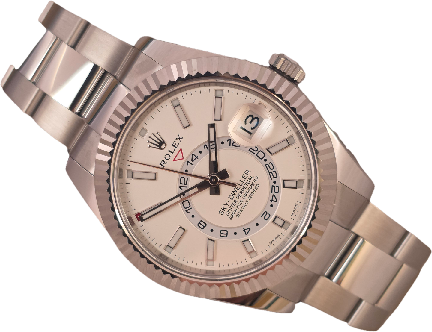 Rolex SkyDweller 326934 Watch, White Dial, 2017 Box &amp; Papers, With some stickers