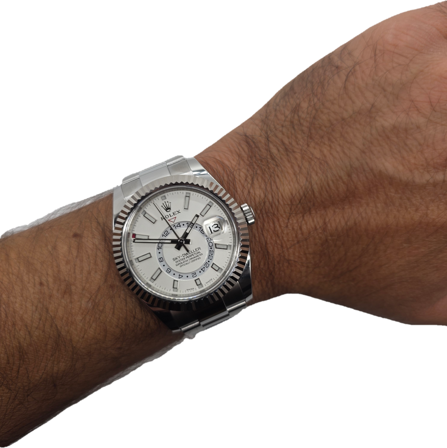 Rolex SkyDweller 326934 Watch, White Dial, 2017 Box &amp; Papers, With some stickers