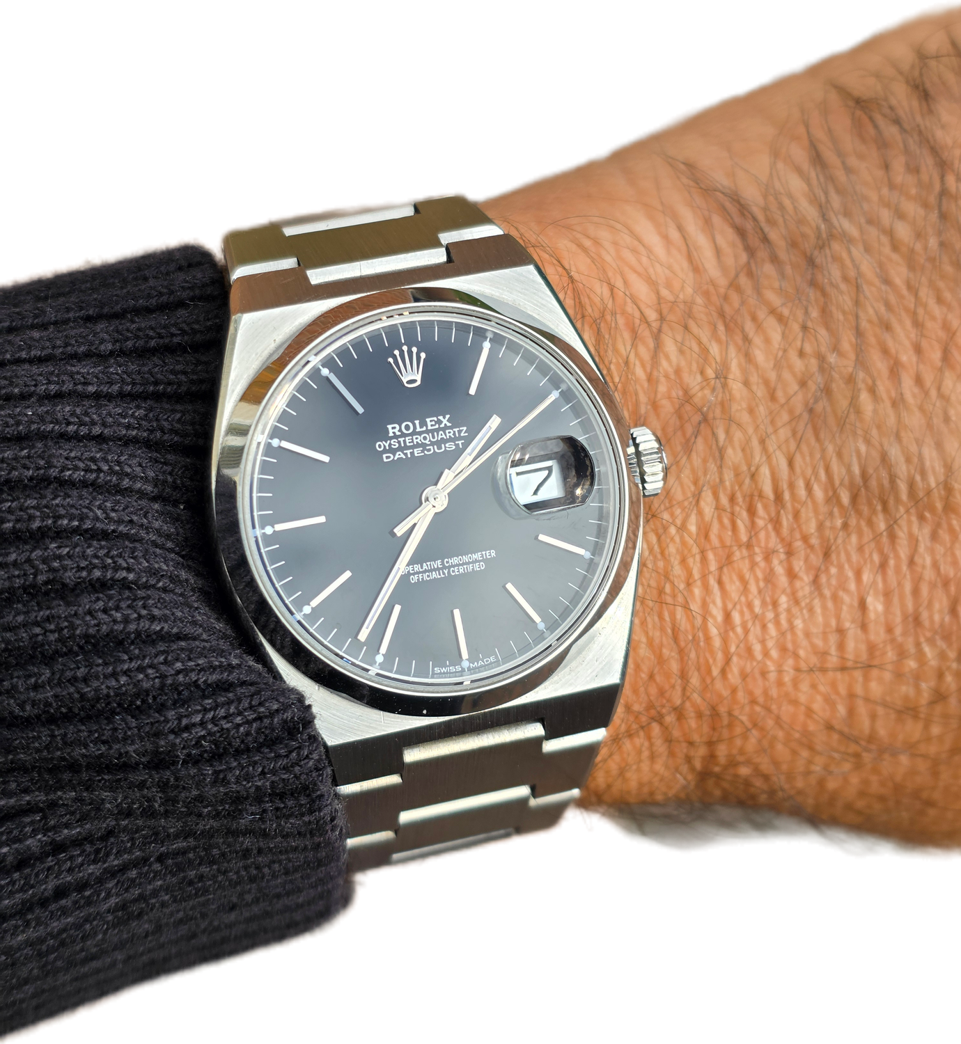 Rolex Datejust Oysterquartz 17000 Watch, C.1984, 2024 RSC Service Papers, Super Sharp Condition