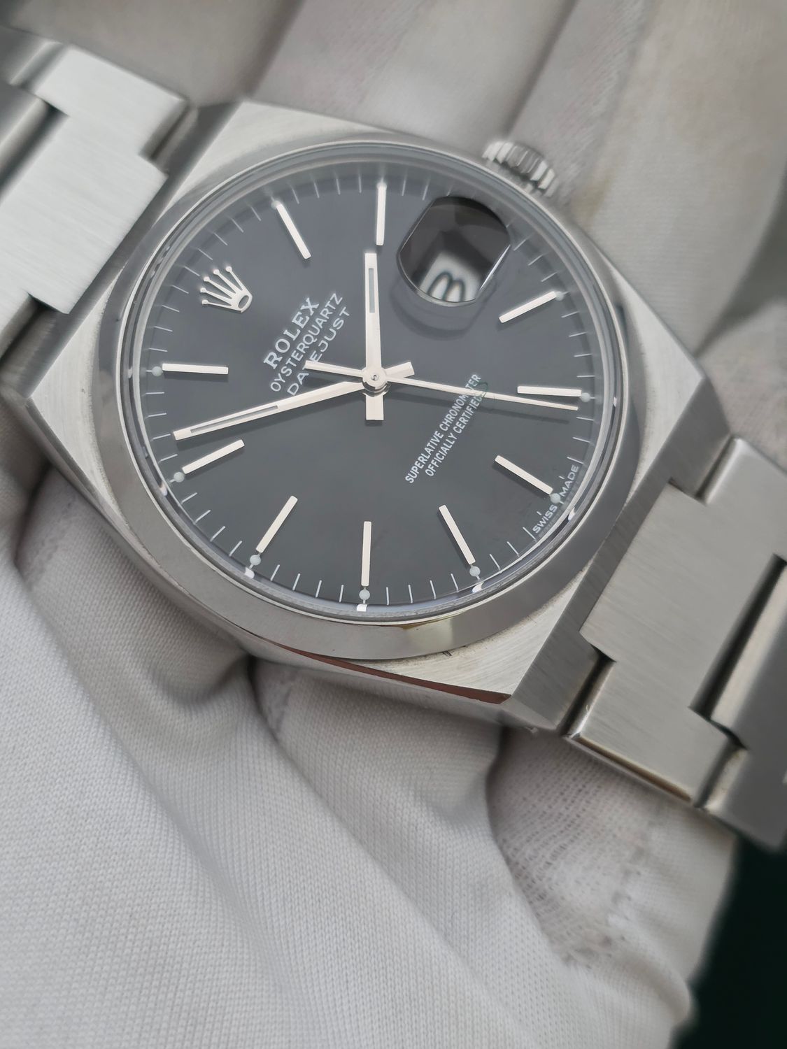 Rolex Datejust Oysterquartz 17000 Watch, C.1984, 2024 RSC Service Papers, Super Sharp Condition