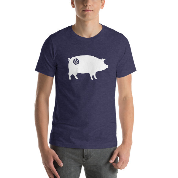 Troublemaker -  Pig Unisex T-shirt, Color: Heather Midnight Navy, Size: XS