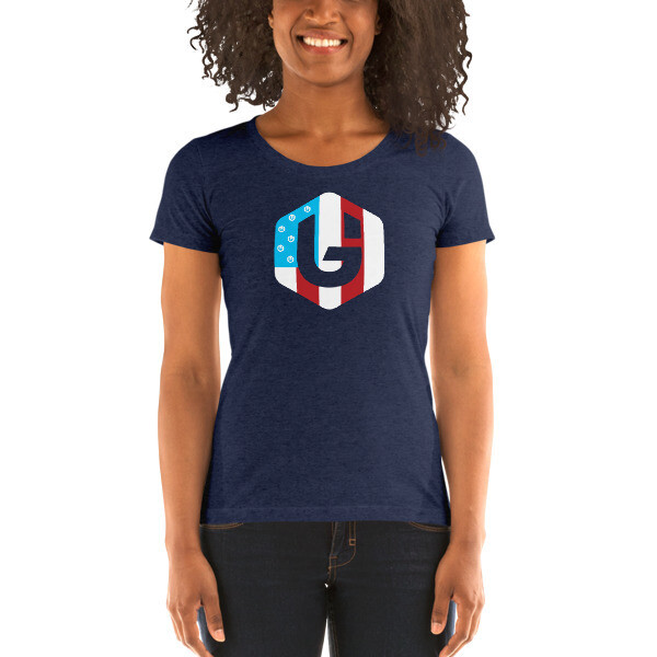 Geared Up - America Logo Women's T-shirt, Color: Navy Triblend, Size: S
