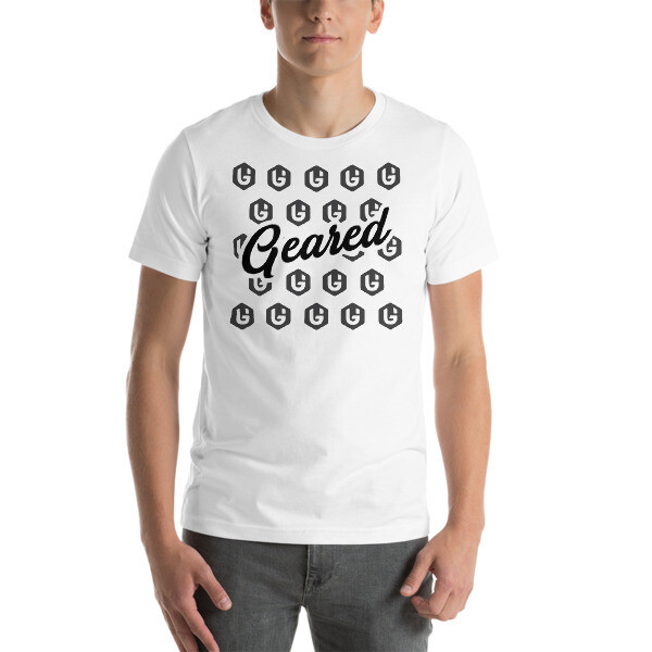 Geared Up - Repeat Unisex T-shirt, Color: White, Size: XS