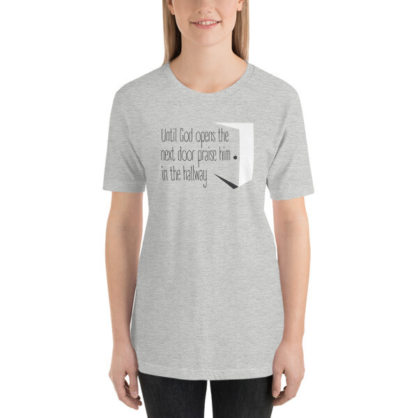 Faith - Open Door Unisex T-shirt, Color: Athletic Heather, Size: S