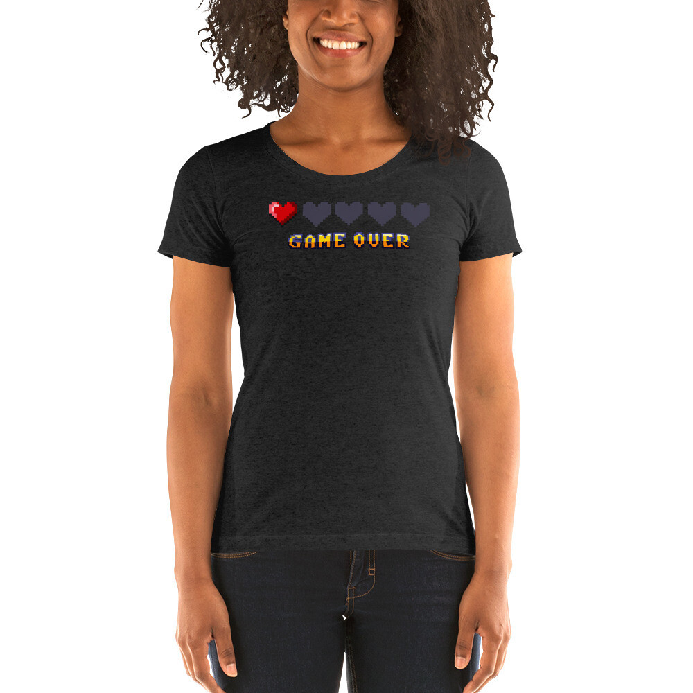 Player - Game Over Women's T-shirt, Color: Charcoal-Black Triblend, Size: S
