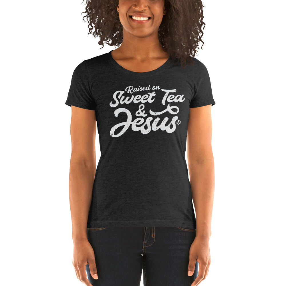 Faith - Women's Sweet Tea T-shirt, Color: Charcoal-Black Triblend, Size: S