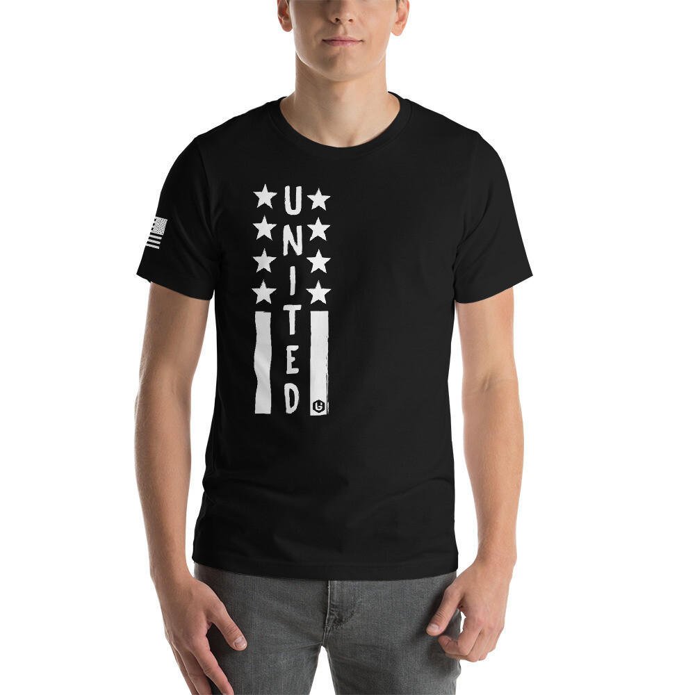 United - Vertical Unisex T-shirt, Color: Black, Size: XS