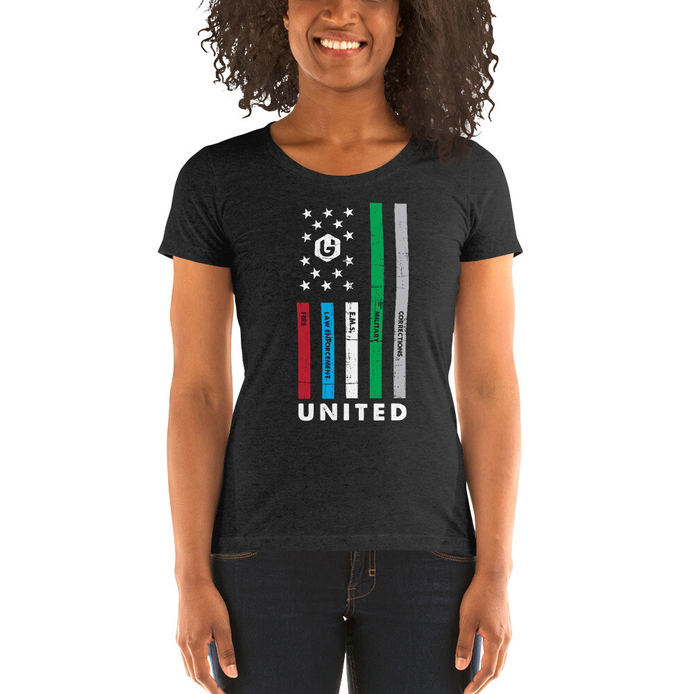United - Service Women's T-shirt, Color: Charcoal-Black Triblend, Size: S