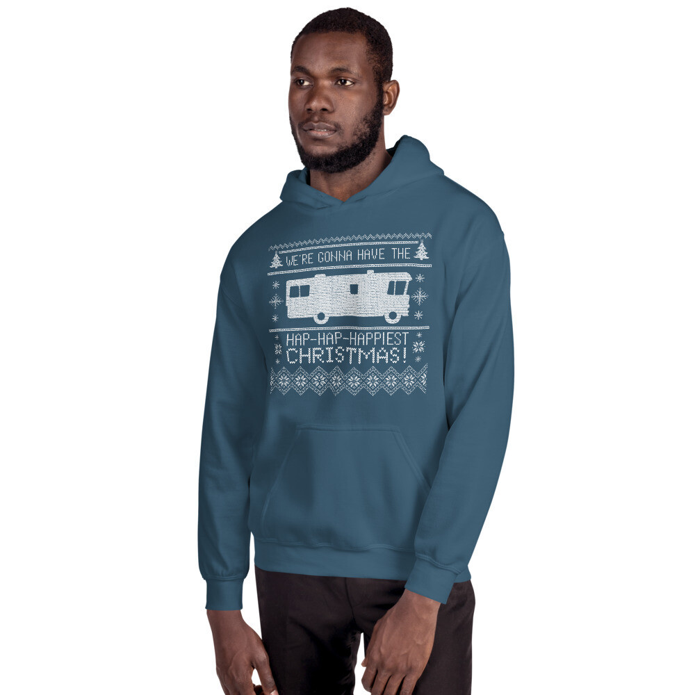 Holiday - Ugly RV Unisex Hoodie, Color: Indigo Blue, Size: S