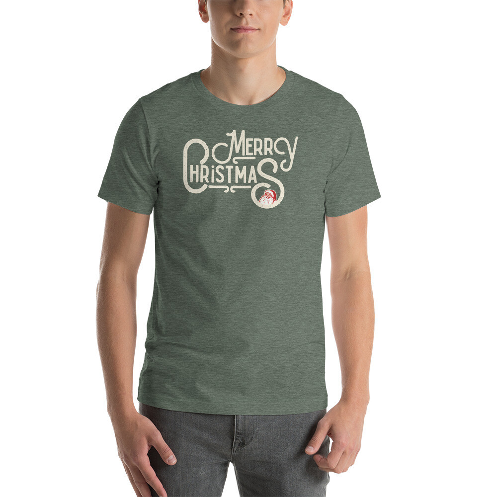Holiday - Merry Christmas Unisex T-shirt, Color: Heather Forest, Size: S