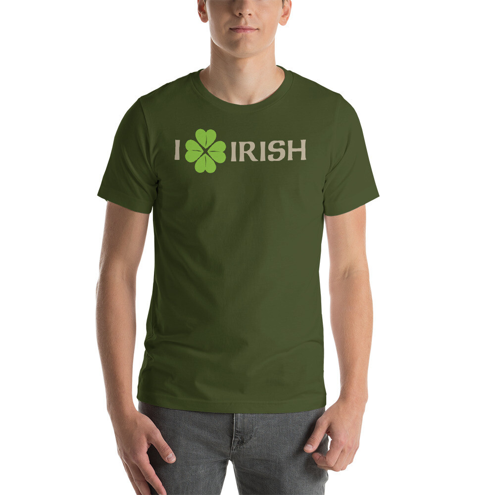 Holiday - I heart Irish Unisex T-shirt, Color: Olive, Size: S