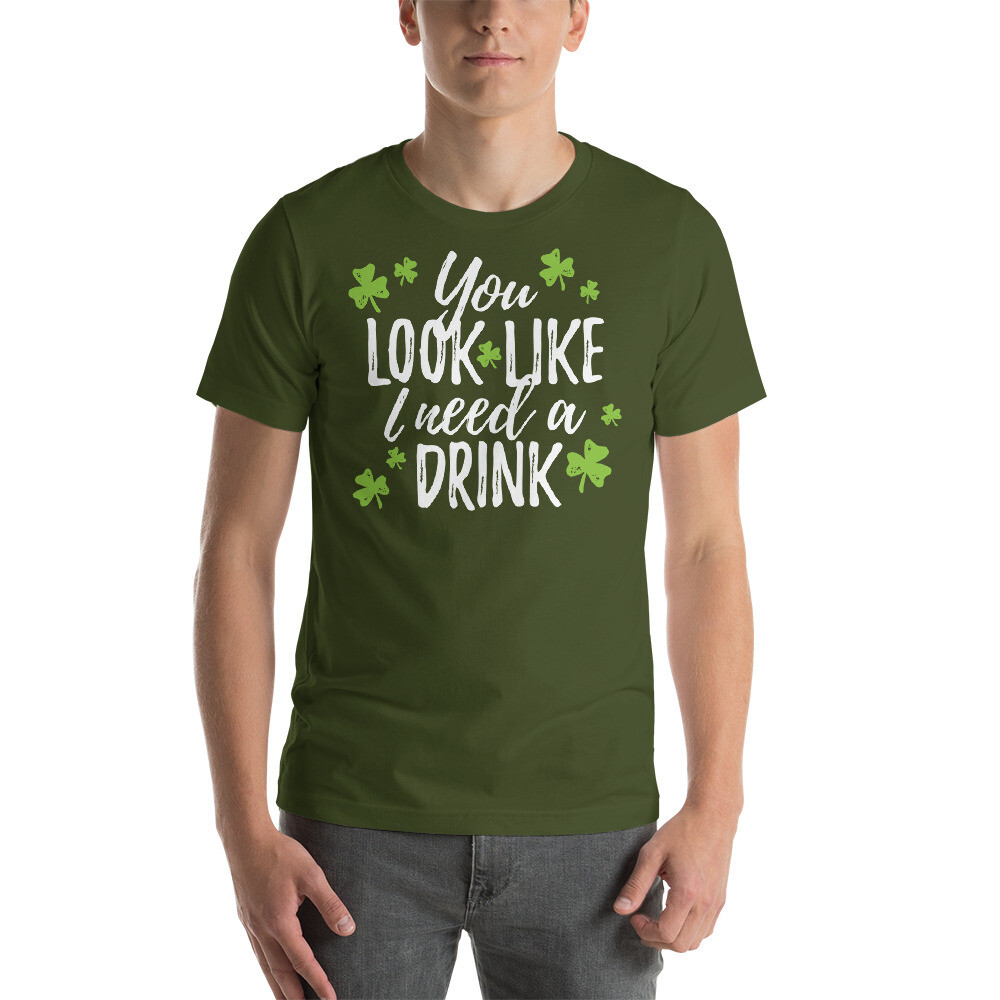 Holiday - St. Pats Drink Unisex T-shirt, Color: Olive, Size: S