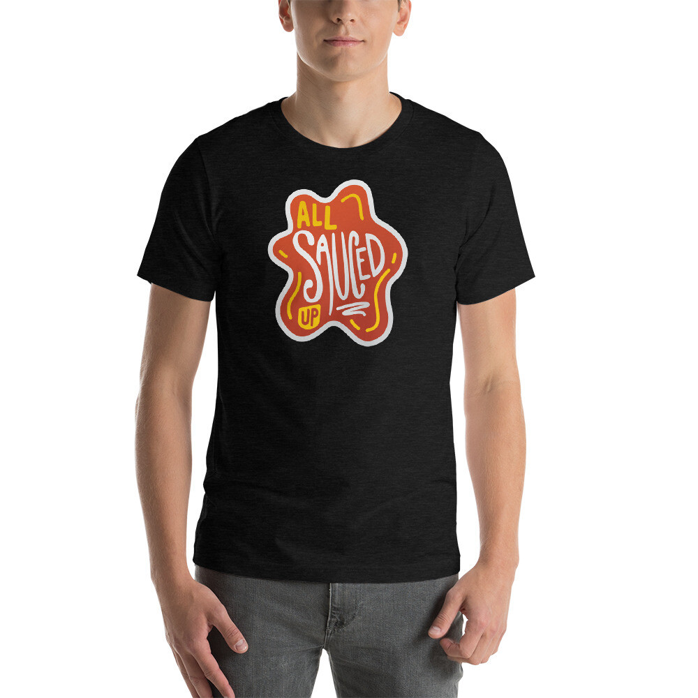 Troublemaker - Sauced Unisex T-shirt, Color: Black Heather, Size: XS