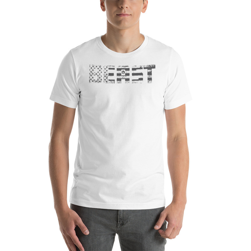 Beast - Beast Flag Gray Unisex T-shirt, Color: White, Size: XS