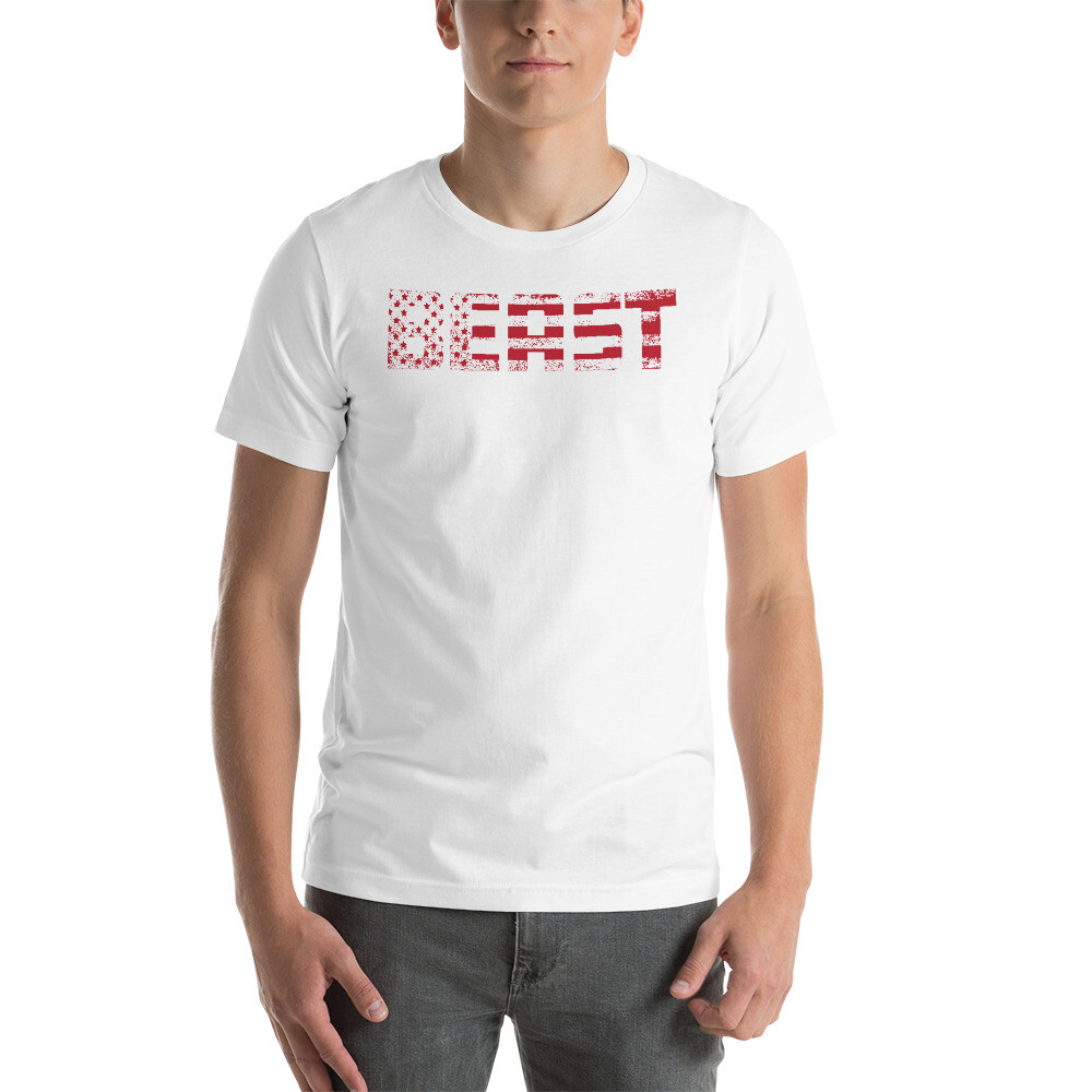 Beast - Beast Flag Red Unisex T-shirt, Color: White, Size: XS