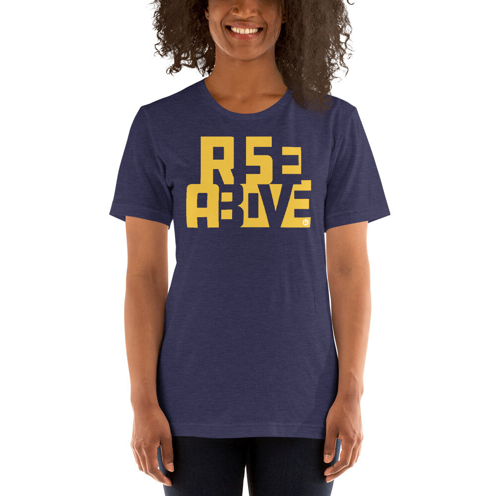 Inspiration - Rise Above Block Unisex T-shirt, Color: Heather Midnight Navy, Size: XS