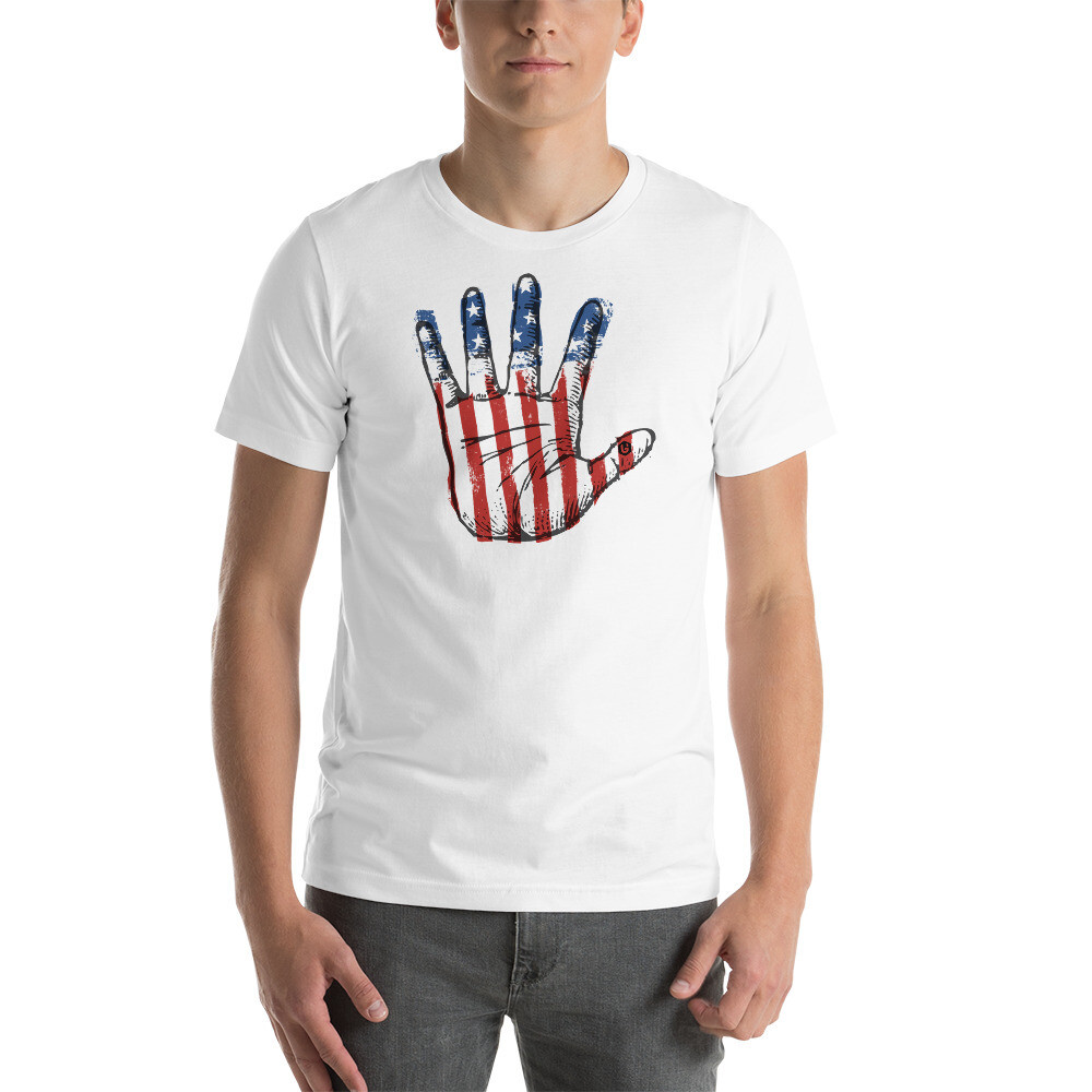United - Hand Flag Unisex T-shirt, Color: White, Size: XS
