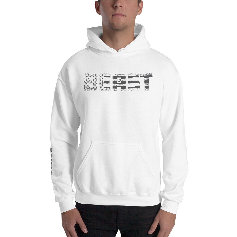 Beast - BEAST Flag Unisex Hoodie, Color: White, Size: S