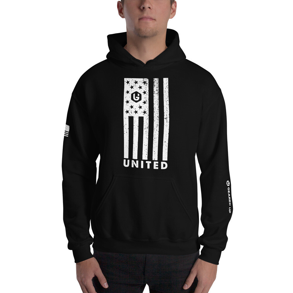 United - Flag Unisex Hoodie, Color: Black, Size: S