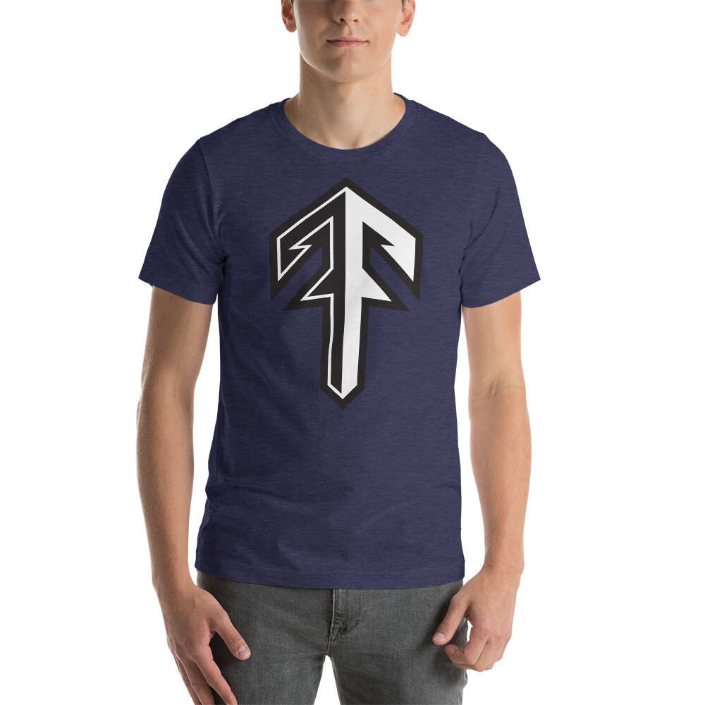 Full Flex Fitness - Triple F logo Unisex T-Shirt, Color: Heather Midnight Navy, Size: XS