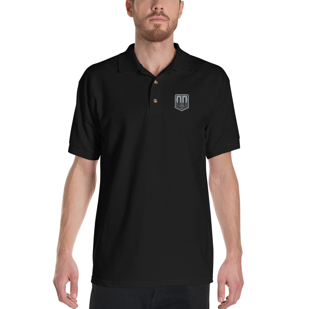Cook DeBoard - Logo grey Embroidered Polo Shirt, Color: Black, Size: S