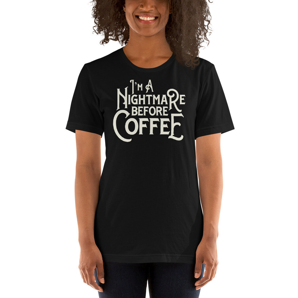 Holiday - Nightmare Before Coffee Unisex T-Shirt, Color: Black, Size: XS