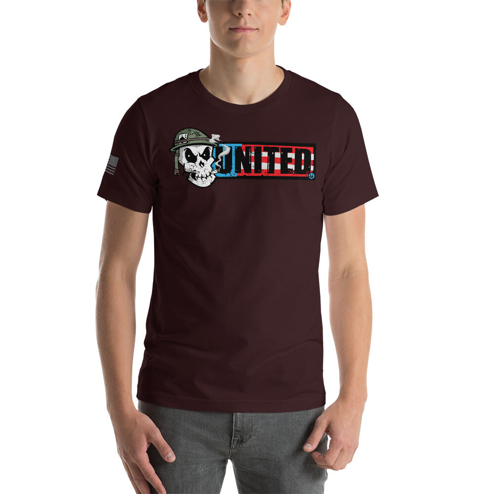 United - Vietnam Skull Unisex T-Shirt, Color: Oxblood Black, Size: S