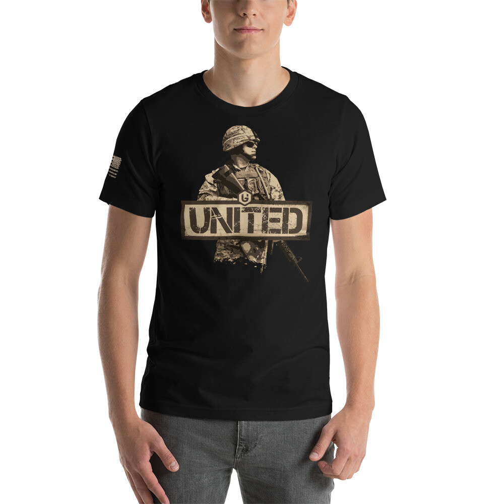 United - Soldier Unisex T-shirt, Color: Black, Size: XS