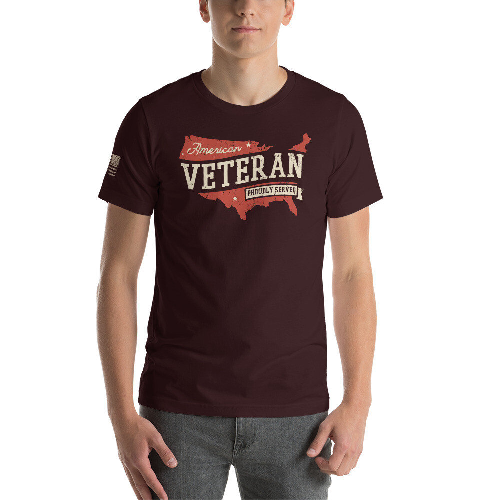 United - American Vet Unisex T-shirt, Color: Oxblood Black, Size: S