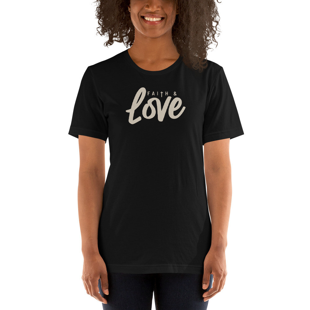 Faith - Faith and Love Unisex T-shirt, Color: Black, Size: XS