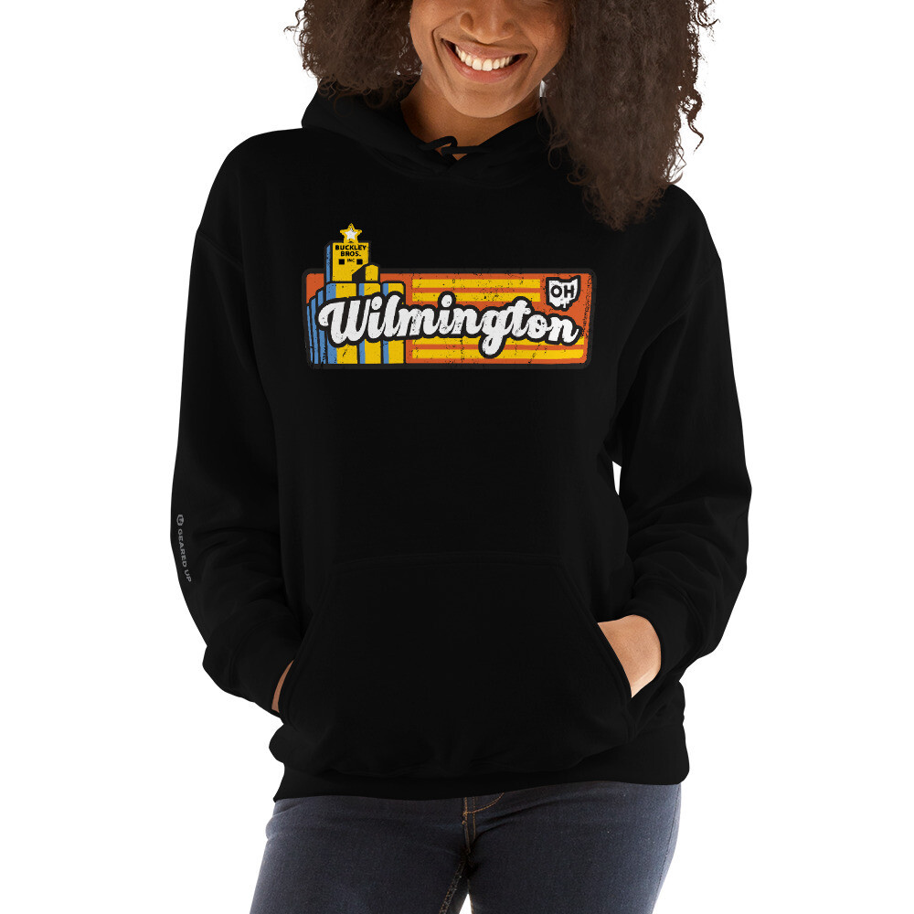 States - Wilmington Ohio Plus Unisex Hoodie, Color: Black, Size: 2XL
