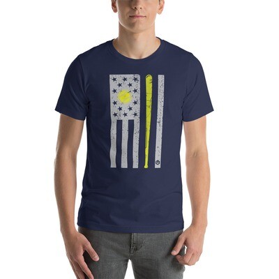 Sports - Softball Tattered Flag Unisex T-Shirt