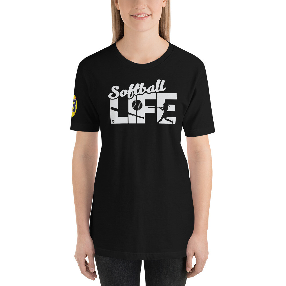 Sports - Softball Life Unisex T-Shirt, Color: Black, Size: XS