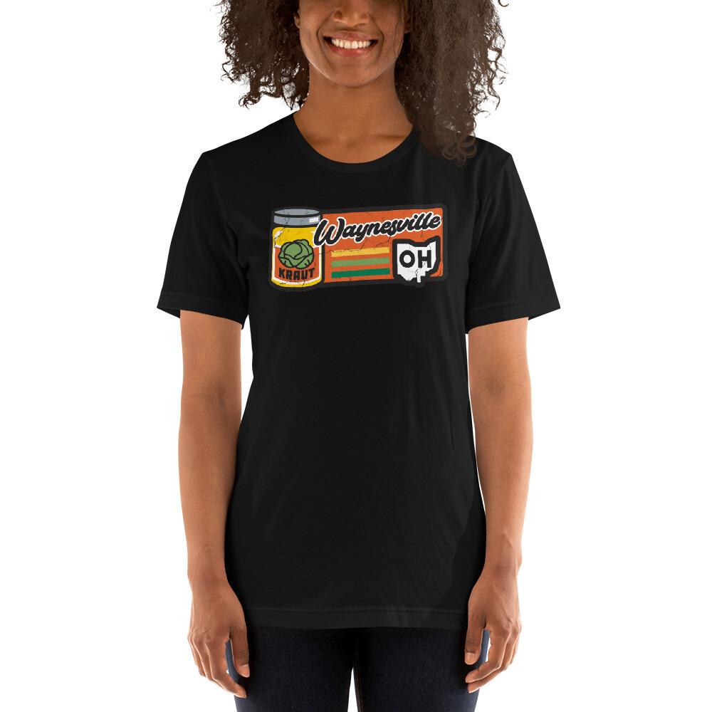 States - Waynesville Kraut Unisex T-Shirt, Color: Black, Size: XS