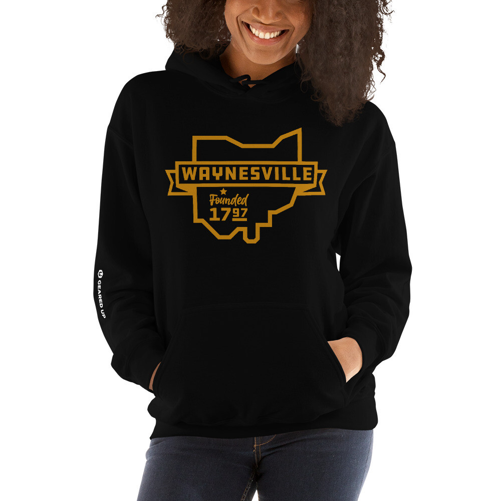 States - Waynesville Ohio Unisex Hoodie, Color: Black, Size: S