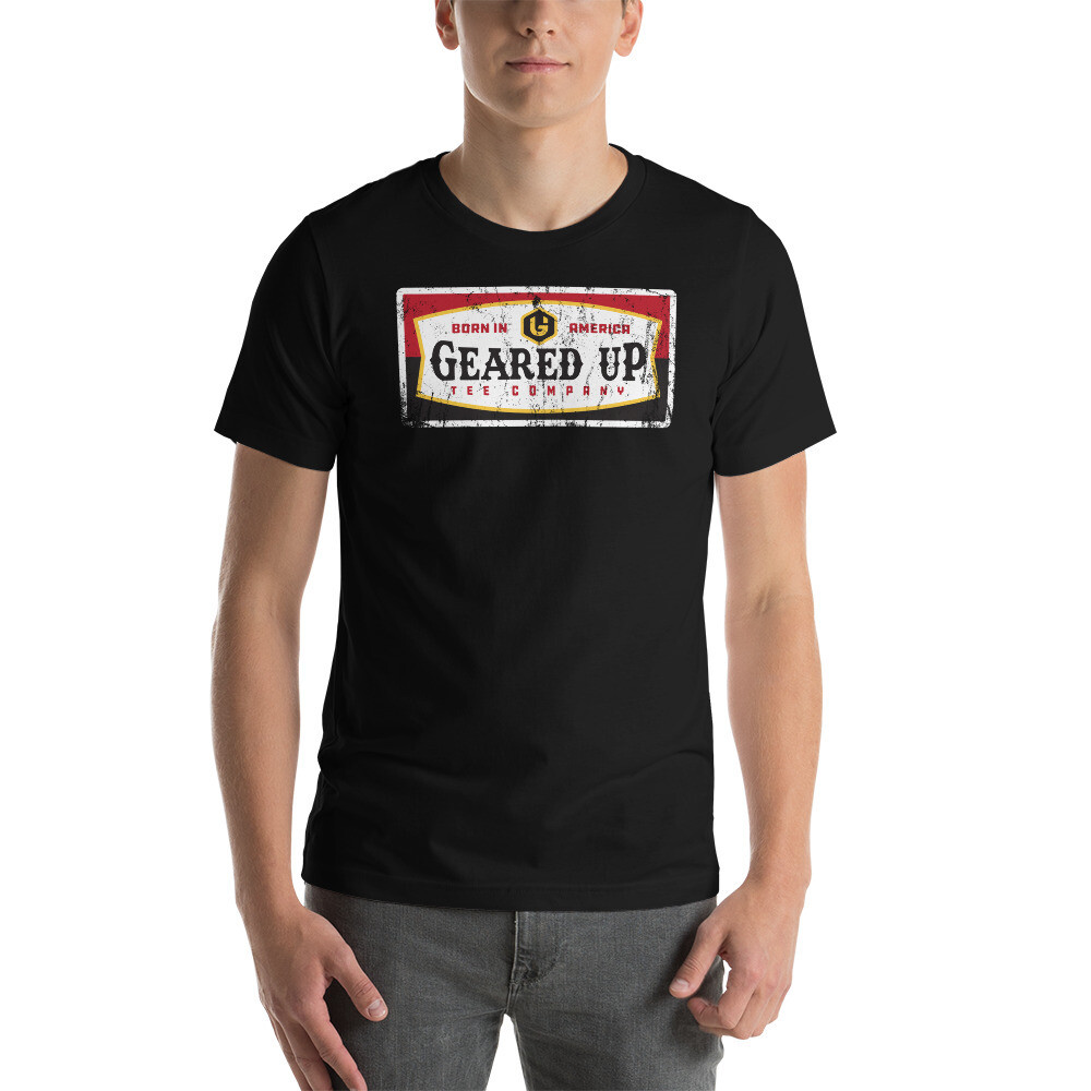 Geared Up - Vintage Label Unisex T-Shirt, Color: Black, Size: XS