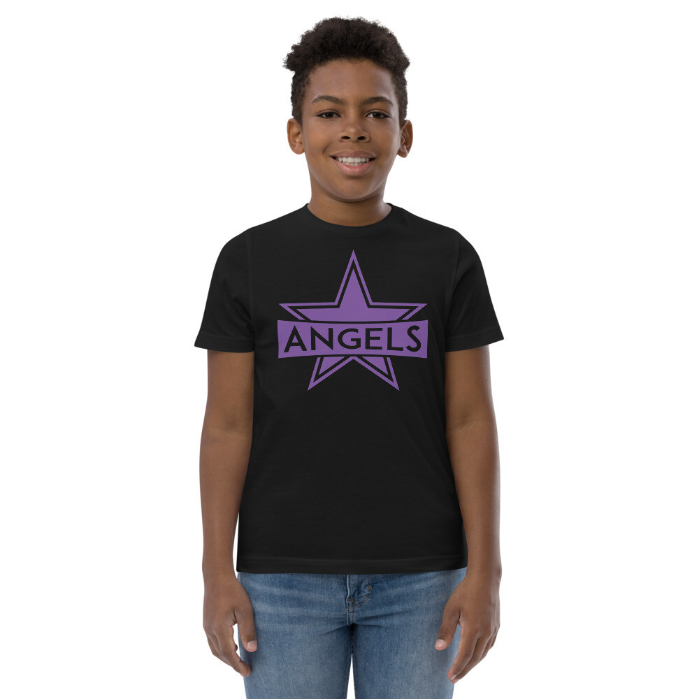 Aerial's Angels Purple Star - Youth jersey t-shirt, Color: Black, Size: XS