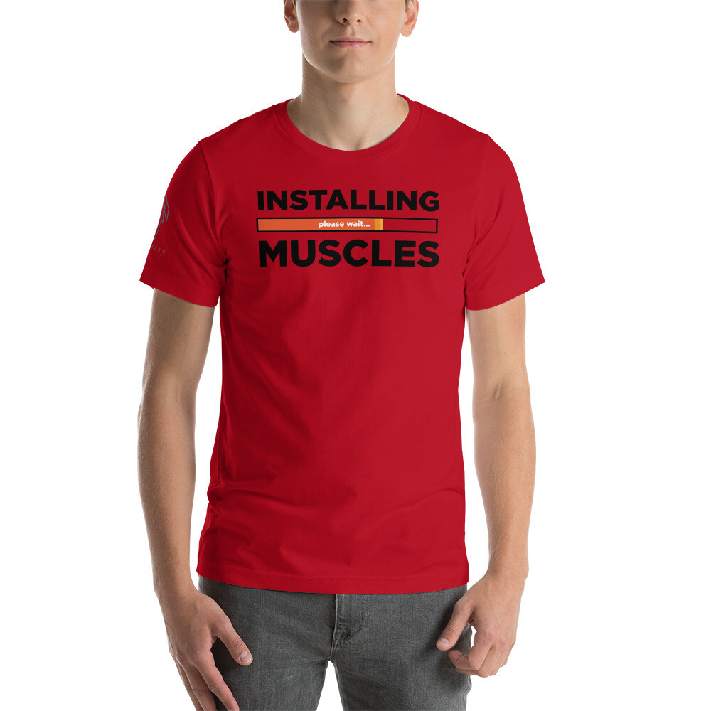 Full Flex - Installing Muscles - Short-Sleeve Unisex T-Shirt, Color: Red, Size: S