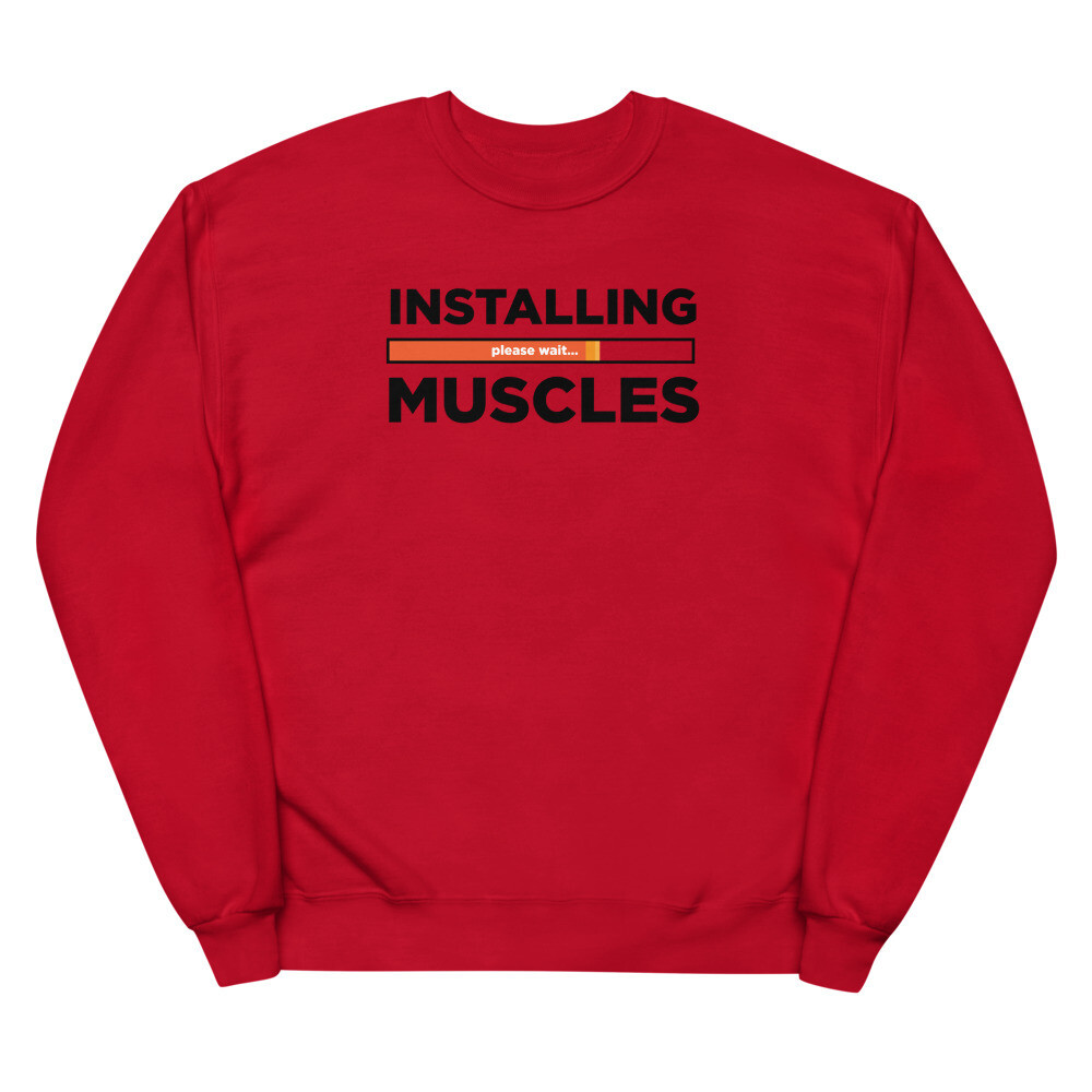 Full Flex Fitness - Installing Muscles - Unisex fleece sweatshirt, Color: Deep Red, Size: S