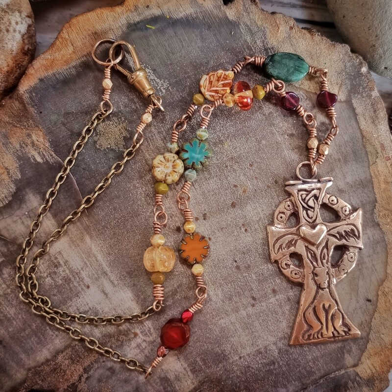 Hare Celtic Cross Necklace
