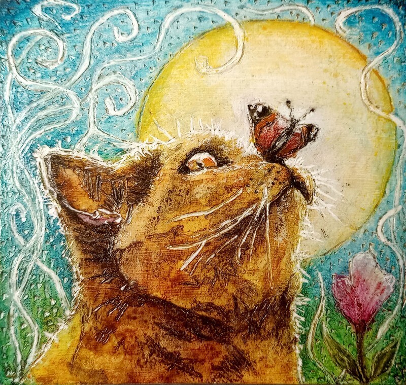 Cat and Butterfly Play