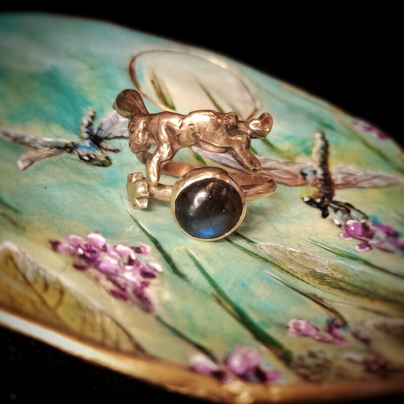 Blue Moon Hare Ring